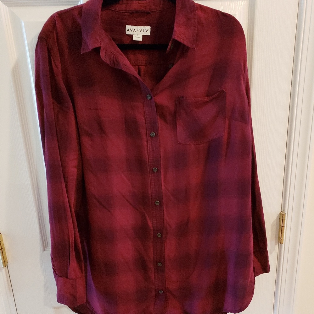Long light flannel with side slits